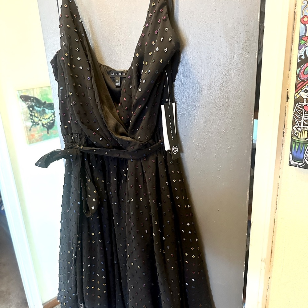 As U Wish Black Dress with Colorful Accents